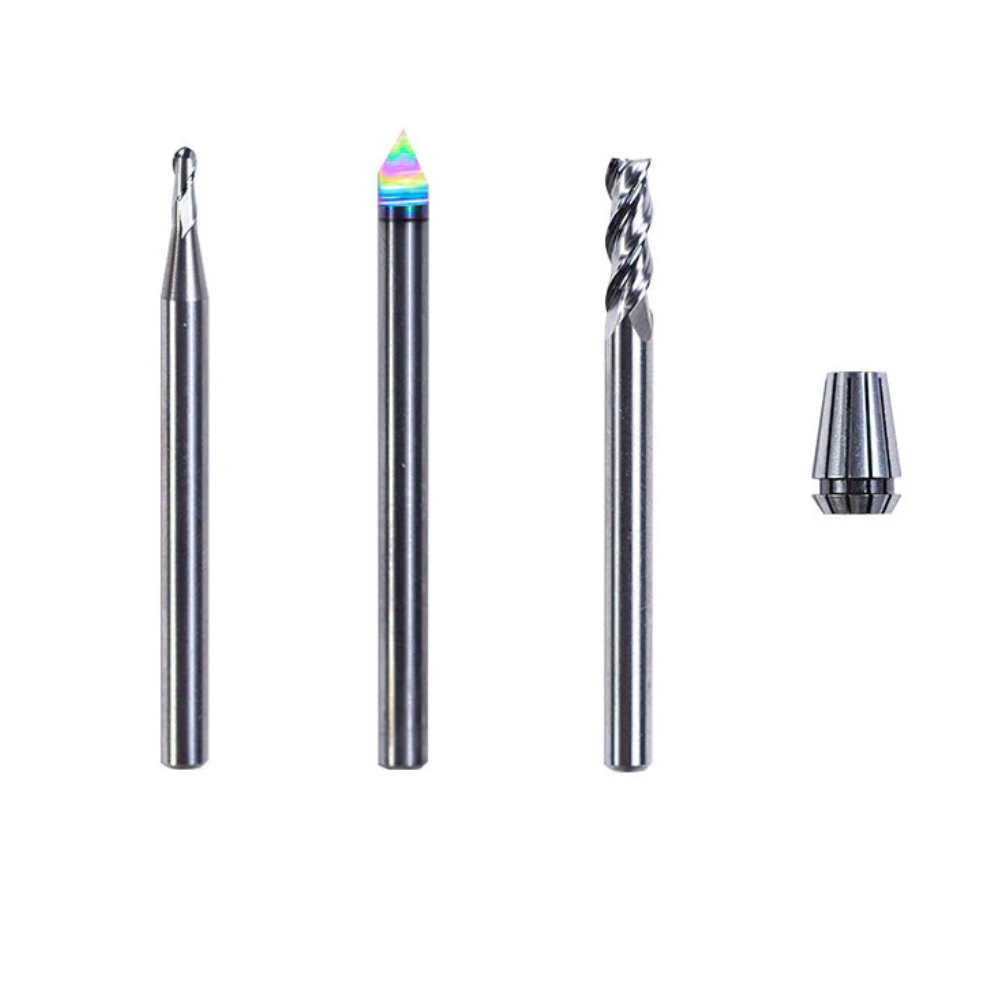 Snapmaker CNC Bits - 4mm Shank (3 Bits, with Spindle collet)