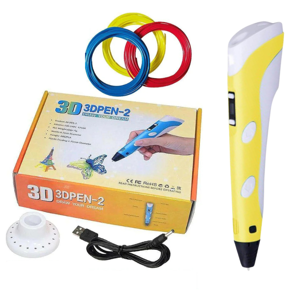 3IDEA 3D Pen Yellow with screen